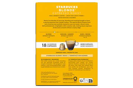 Capsules Starbucks Blonde espresso Roast x18